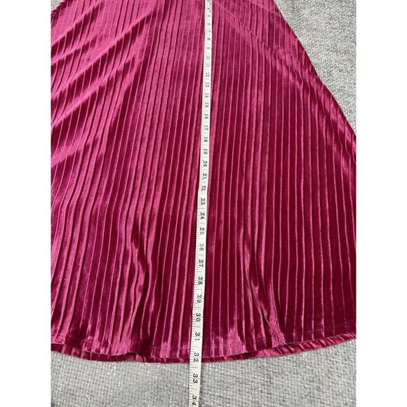NWOT Alexia Admor Skirt Womens Large Pink Alaina Velvet Velour Midi‎ Ribbed Read - Picture 4 of 8